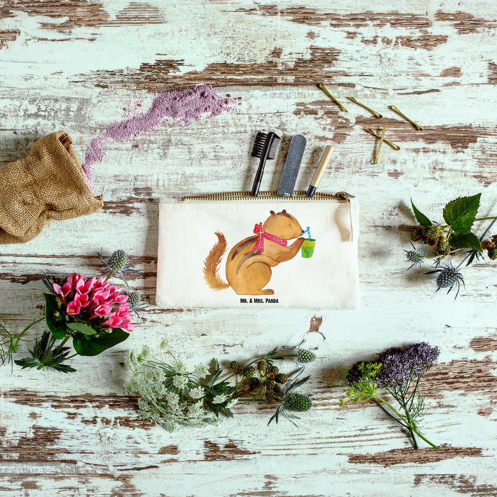 Schminktasche Eichhörnchen Smoothie Schminktasche, Kosmetiktasche, Kosmetikbeutel, Stiftemäppchen, Etui, Federmappe, Makeup, XXL, Schminketui, Kosmetiketui, Schlamperetui, Tiermotive, Gute Laune, lustige Sprüche, Tiere, Green Smoothies, Diät, Abnehmen, Streifenhörnchen, Eichhörnchen