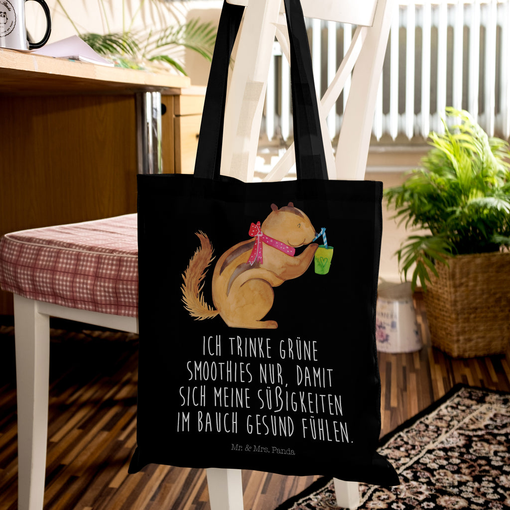 Tragetasche Eichhörnchen Smoothie Beuteltasche, Beutel, Einkaufstasche, Jutebeutel, Stoffbeutel, Tiermotive, Gute Laune, lustige Sprüche, Tiere, Green Smoothies, Diät, Abnehmen, Streifenhörnchen, Eichhörnchen