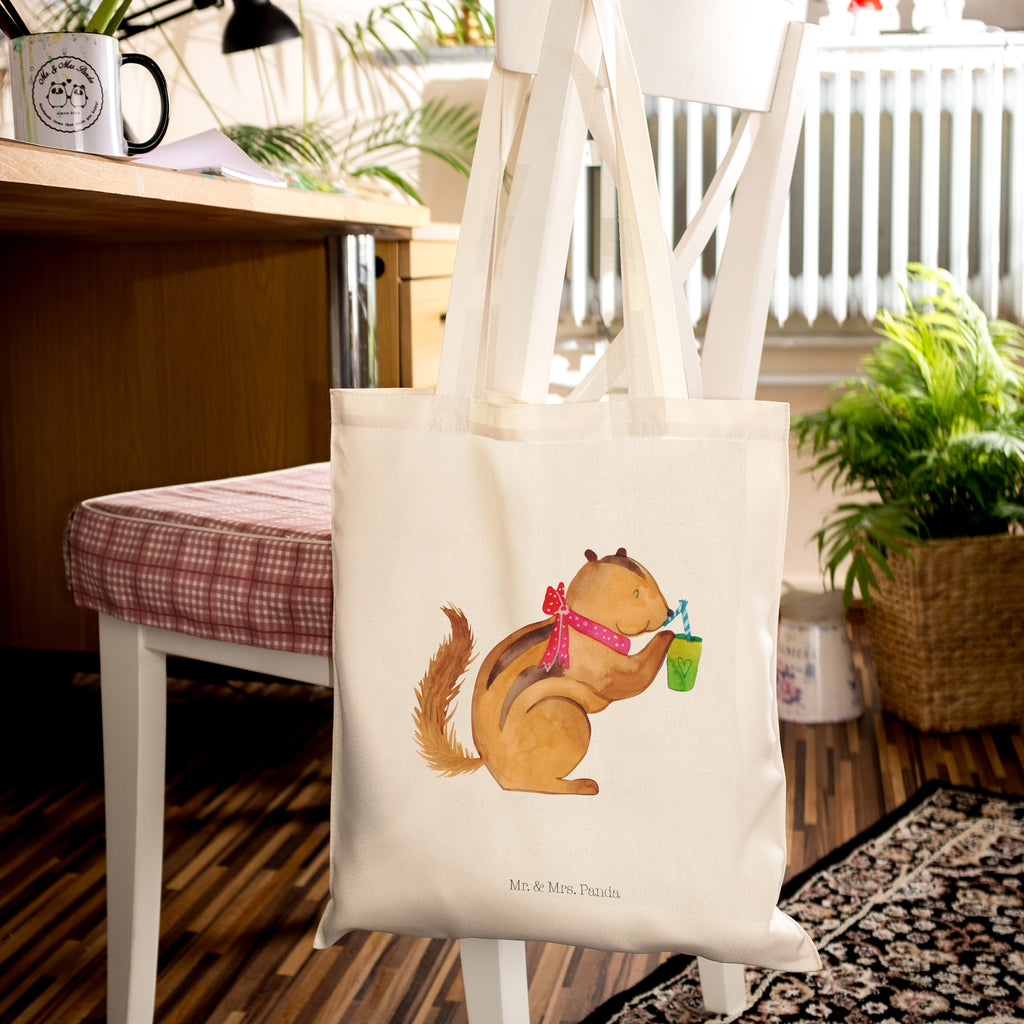 Tragetasche Eichhörnchen Smoothie Beuteltasche, Beutel, Einkaufstasche, Jutebeutel, Stoffbeutel, Tiermotive, Gute Laune, lustige Sprüche, Tiere, Green Smoothies, Diät, Abnehmen, Streifenhörnchen, Eichhörnchen