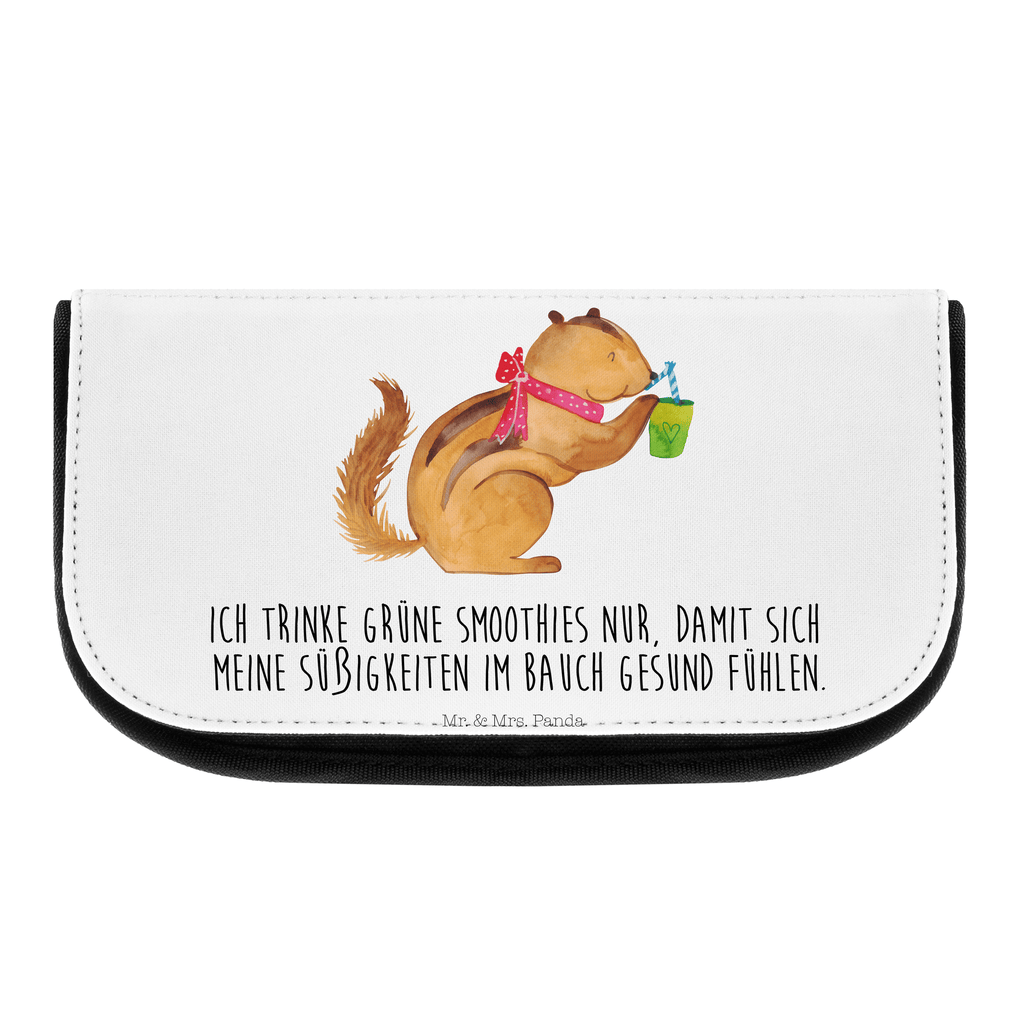 Kosmetiktasche Eichhörnchen Smoothie Kosmetikbeutel, Kulturtasche, Kulturbeutel, Schminktasche, Make-Up Tasche, Tiermotive, Gute Laune, lustige Sprüche, Tiere, Green Smoothies, Diät, Abnehmen, Streifenhörnchen, Eichhörnchen