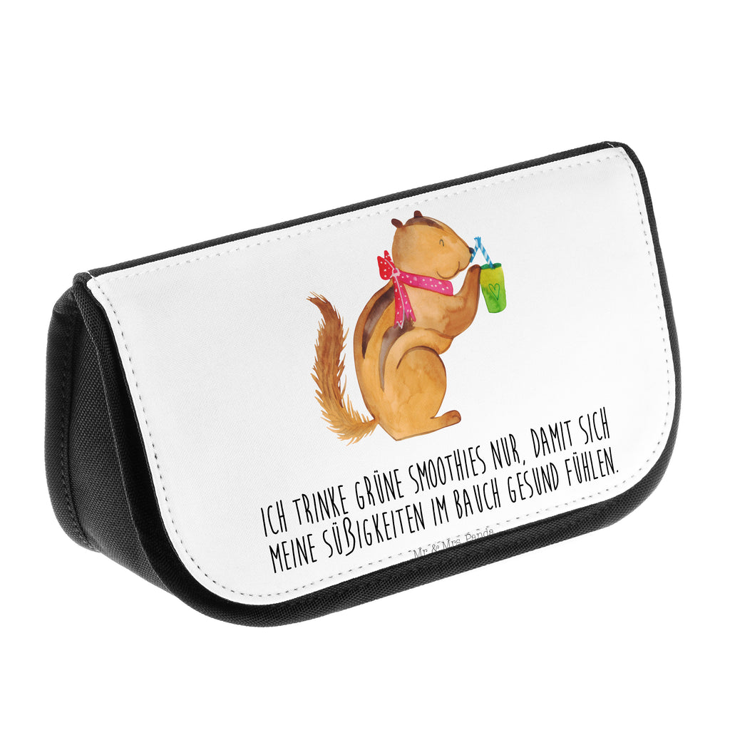 Kosmetiktasche Eichhörnchen Smoothie Kosmetikbeutel, Kulturtasche, Kulturbeutel, Schminktasche, Make-Up Tasche, Tiermotive, Gute Laune, lustige Sprüche, Tiere, Green Smoothies, Diät, Abnehmen, Streifenhörnchen, Eichhörnchen
