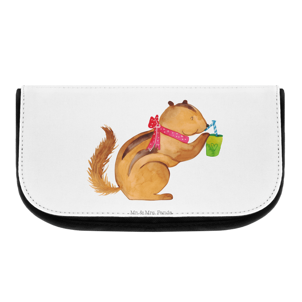 Kosmetiktasche Eichhörnchen Smoothie Kosmetikbeutel, Kulturtasche, Kulturbeutel, Schminktasche, Make-Up Tasche, Tiermotive, Gute Laune, lustige Sprüche, Tiere, Green Smoothies, Diät, Abnehmen, Streifenhörnchen, Eichhörnchen