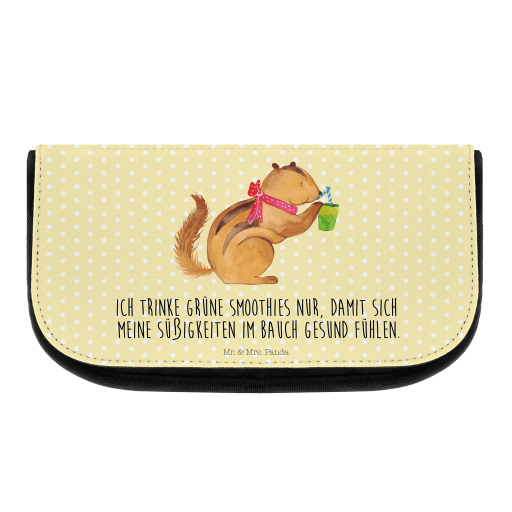Kosmetiktasche Eichhörnchen Smoothie Kosmetikbeutel, Kulturtasche, Kulturbeutel, Schminktasche, Make-Up Tasche, Tiermotive, Gute Laune, lustige Sprüche, Tiere, Green Smoothies, Diät, Abnehmen, Streifenhörnchen, Eichhörnchen