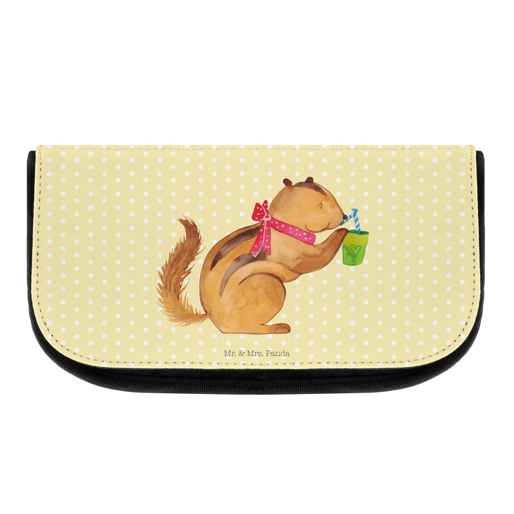 Kosmetiktasche Eichhörnchen Smoothie Kosmetikbeutel, Kulturtasche, Kulturbeutel, Schminktasche, Make-Up Tasche, Tiermotive, Gute Laune, lustige Sprüche, Tiere, Green Smoothies, Diät, Abnehmen, Streifenhörnchen, Eichhörnchen