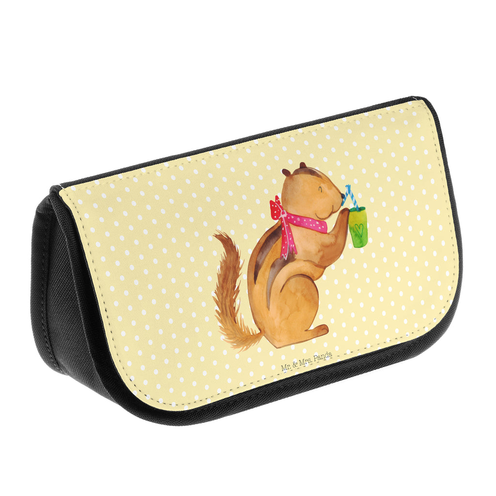 Kosmetiktasche Eichhörnchen Smoothie Kosmetikbeutel, Kulturtasche, Kulturbeutel, Schminktasche, Make-Up Tasche, Tiermotive, Gute Laune, lustige Sprüche, Tiere, Green Smoothies, Diät, Abnehmen, Streifenhörnchen, Eichhörnchen
