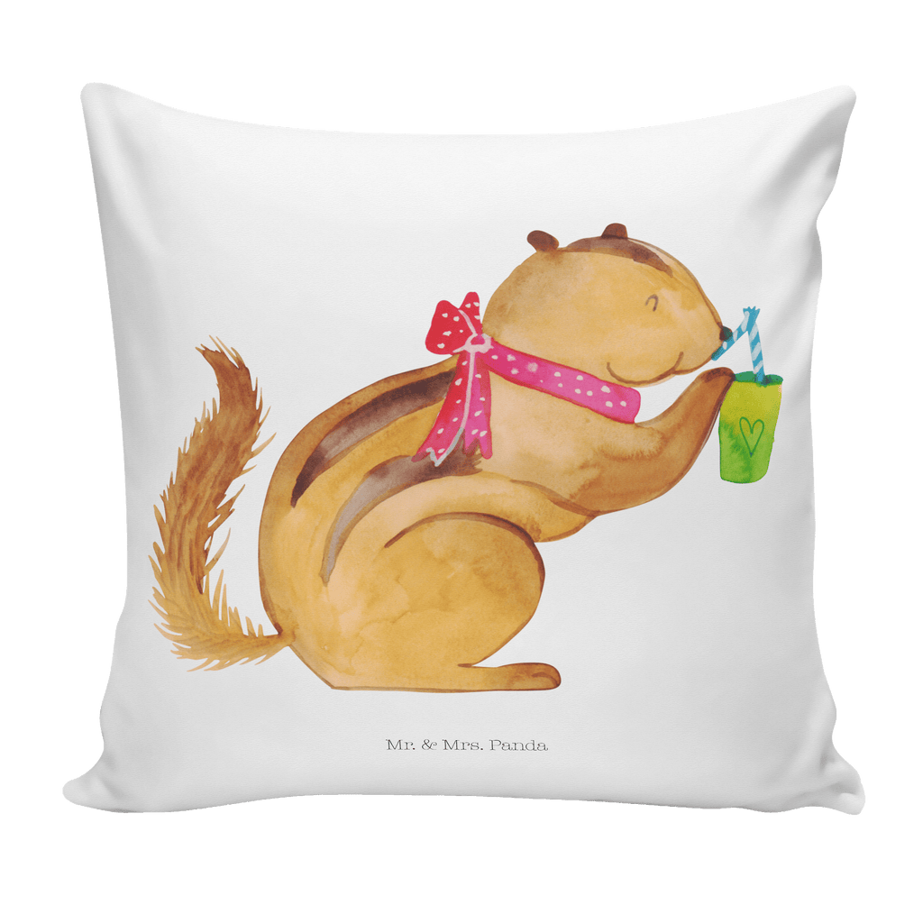 40x40 Kissen Eichhörnchen Smoothie Kissenhülle, Kopfkissen, Sofakissen, Dekokissen, Motivkissen, Tiermotive, Gute Laune, lustige Sprüche, Tiere, Green Smoothies, Diät, Abnehmen, Streifenhörnchen, Eichhörnchen