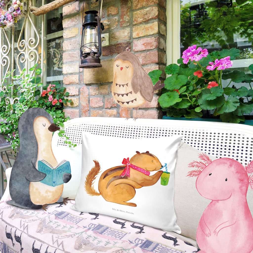 40x40 Kissen Eichhörnchen Smoothie Kissenhülle, Kopfkissen, Sofakissen, Dekokissen, Motivkissen, Tiermotive, Gute Laune, lustige Sprüche, Tiere, Green Smoothies, Diät, Abnehmen, Streifenhörnchen, Eichhörnchen
