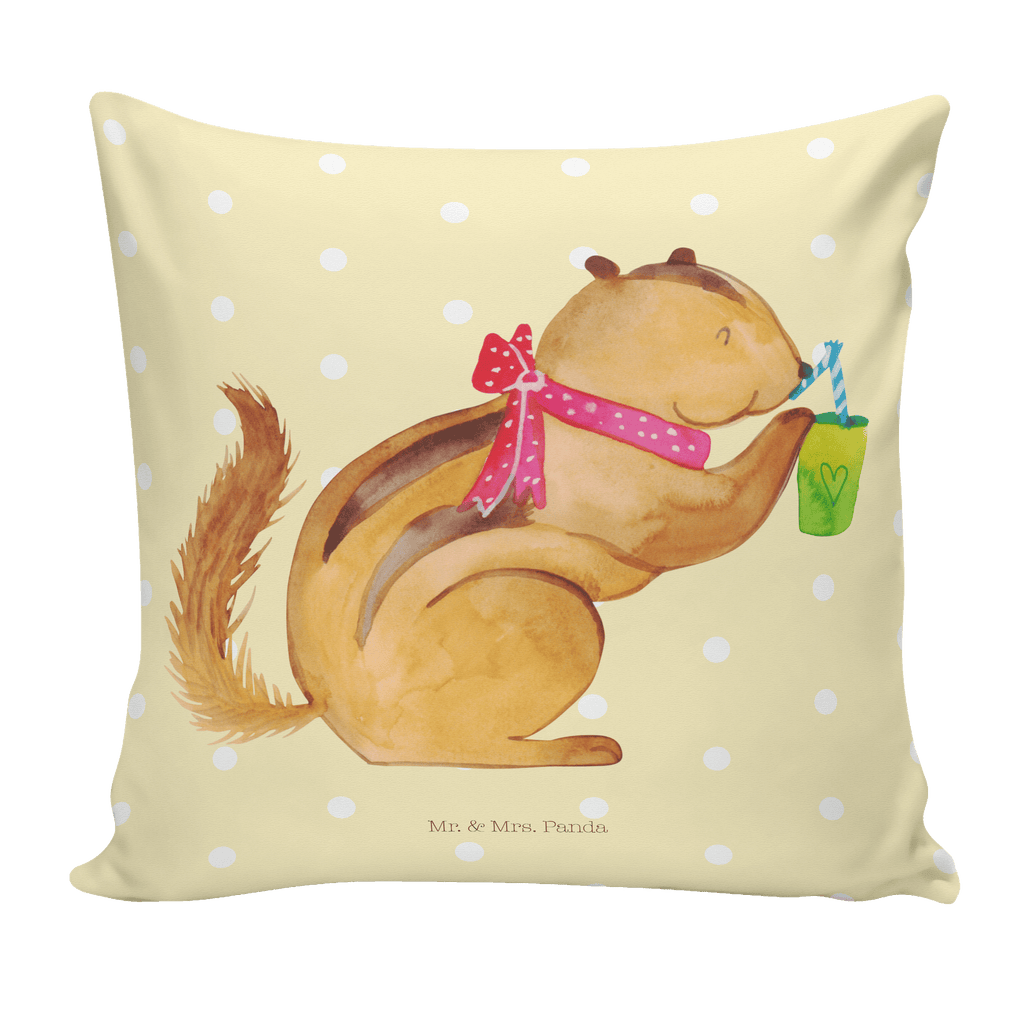 40x40 Kissen Eichhörnchen Smoothie Kissenhülle, Kopfkissen, Sofakissen, Dekokissen, Motivkissen, Tiermotive, Gute Laune, lustige Sprüche, Tiere, Green Smoothies, Diät, Abnehmen, Streifenhörnchen, Eichhörnchen