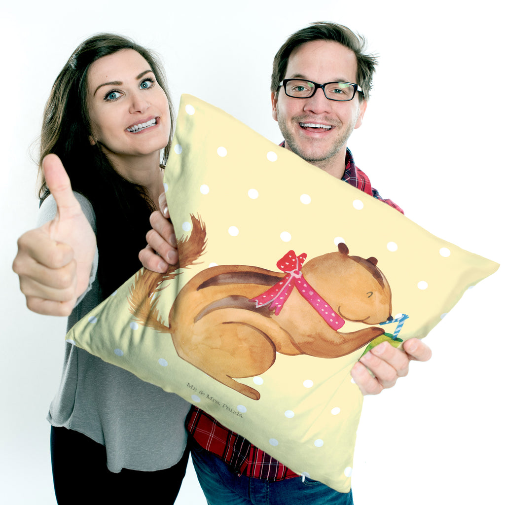 40x40 Kissen Eichhörnchen Smoothie Kissenhülle, Kopfkissen, Sofakissen, Dekokissen, Motivkissen, Tiermotive, Gute Laune, lustige Sprüche, Tiere, Green Smoothies, Diät, Abnehmen, Streifenhörnchen, Eichhörnchen