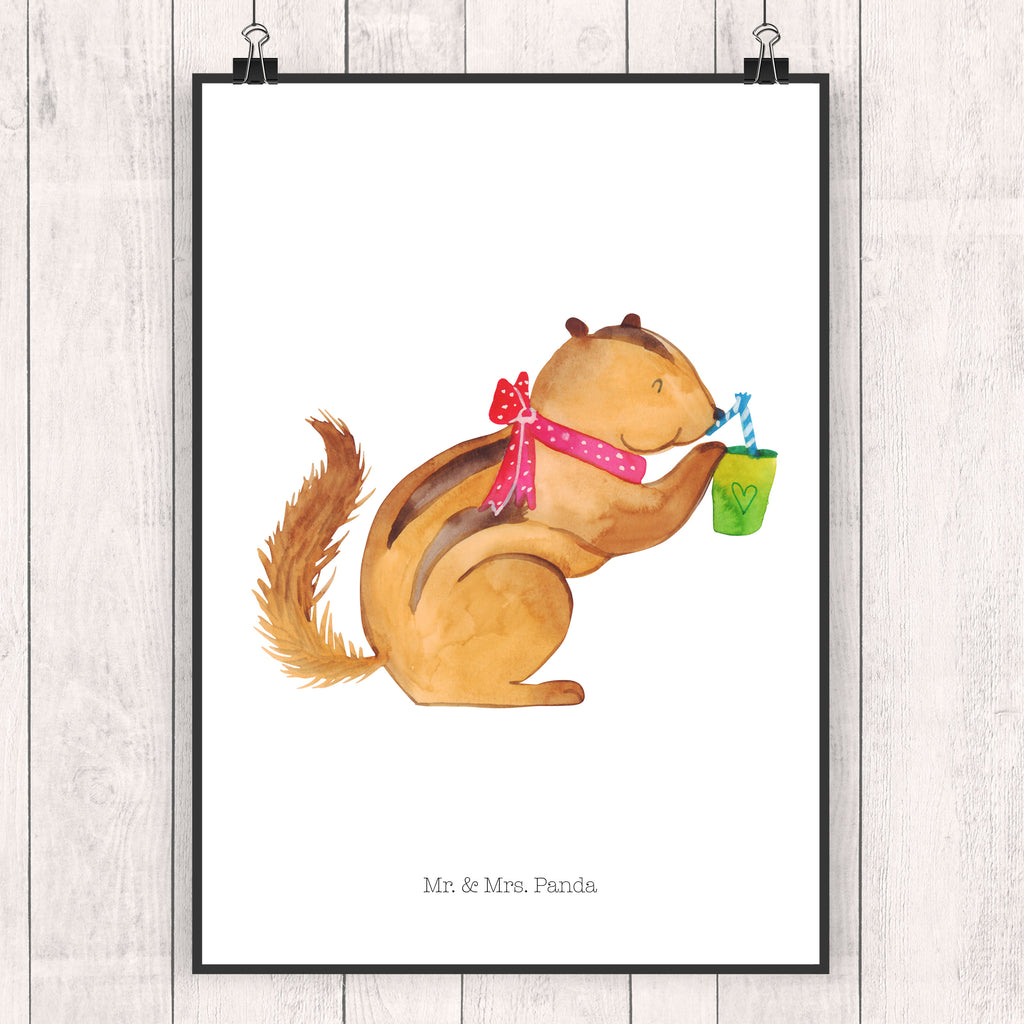 Poster Eichhörnchen Smoothie Poster, Wandposter, Bild, Wanddeko, Küchenposter, Kinderposter, Wanddeko Bild, Raumdekoration, Wanddekoration, Handgemaltes Poster, Mr. & Mrs. Panda Poster, Designposter, Kunstdruck, Posterdruck, Tiermotive, Gute Laune, lustige Sprüche, Tiere, Green Smoothies, Diät, Abnehmen, Streifenhörnchen, Eichhörnchen