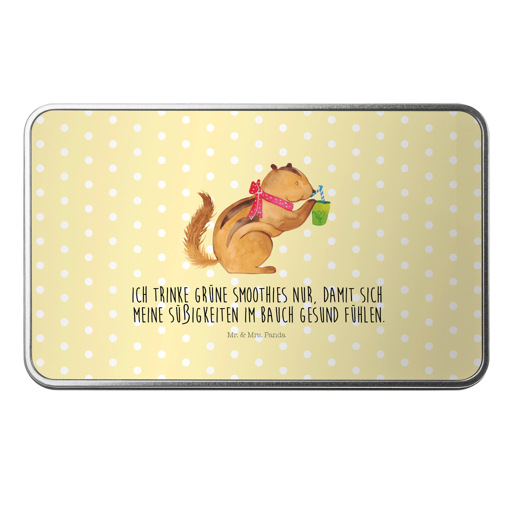 Metalldose rechteckig Eichhörnchen Smoothie Blechdose, Metalldose, Blechbox, Container, Keksdose, Vorratsdose, Vorratsbox, Döschen, Versperbox, Vesperdose, Aufbewahrungsdose, Aufbewahrungsbox, Aluminiumdose, Dose, Tiermotive, Gute Laune, lustige Sprüche, Tiere, Green Smoothies, Diät, Abnehmen, Streifenhörnchen, Eichhörnchen