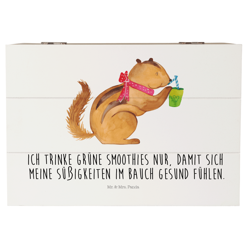 Holzkiste Eichhörnchen Smoothie Holzkiste, Kiste, Schatzkiste, Truhe, Schatulle, XXL, Erinnerungsbox, Erinnerungskiste, Dekokiste, Aufbewahrungsbox, Tiermotive, Gute Laune, lustige Sprüche, Tiere, Green Smoothies, Diät, Abnehmen, Streifenhörnchen, Eichhörnchen
