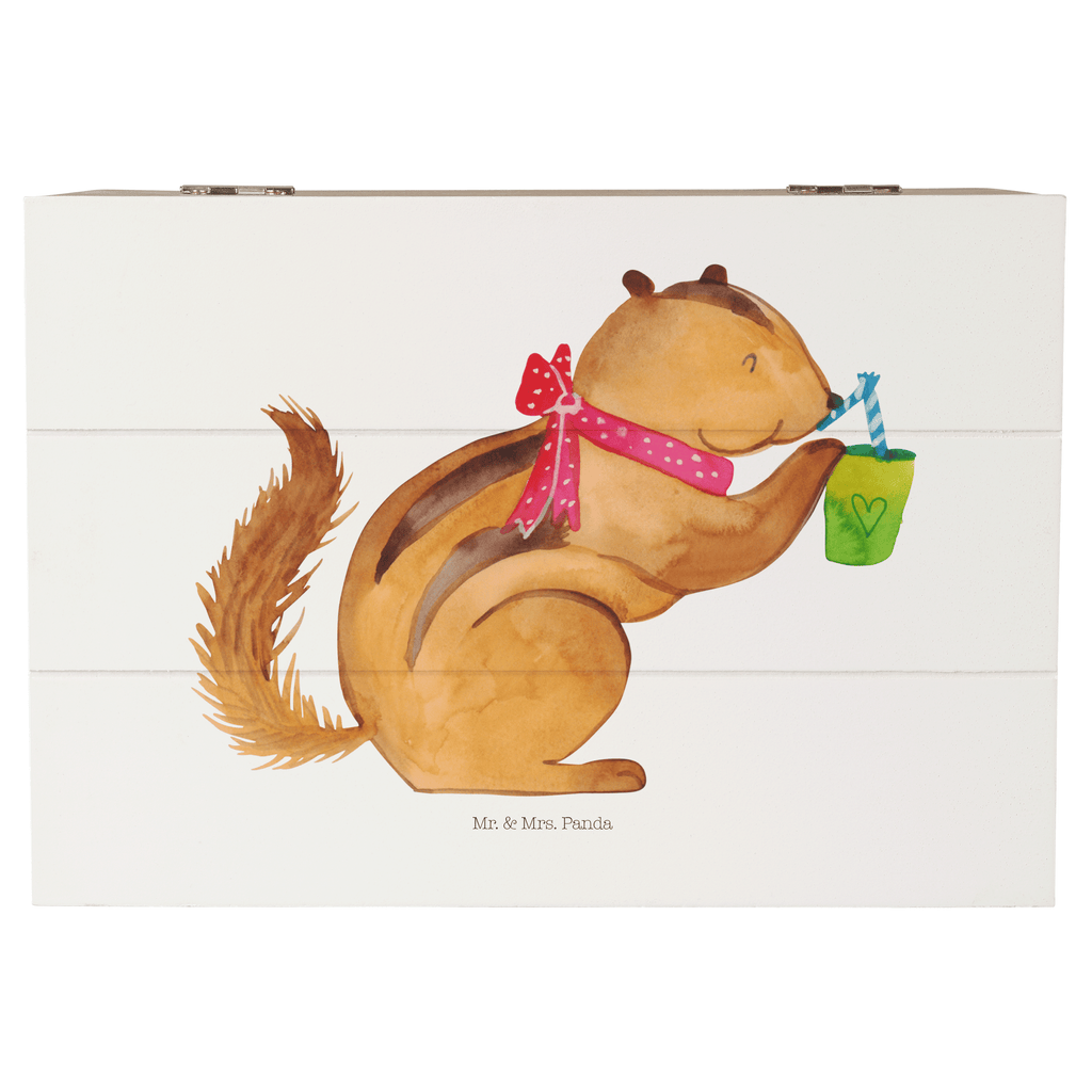 Holzkiste Eichhörnchen Smoothie Holzkiste, Kiste, Schatzkiste, Truhe, Schatulle, XXL, Erinnerungsbox, Erinnerungskiste, Dekokiste, Aufbewahrungsbox, Tiermotive, Gute Laune, lustige Sprüche, Tiere, Green Smoothies, Diät, Abnehmen, Streifenhörnchen, Eichhörnchen