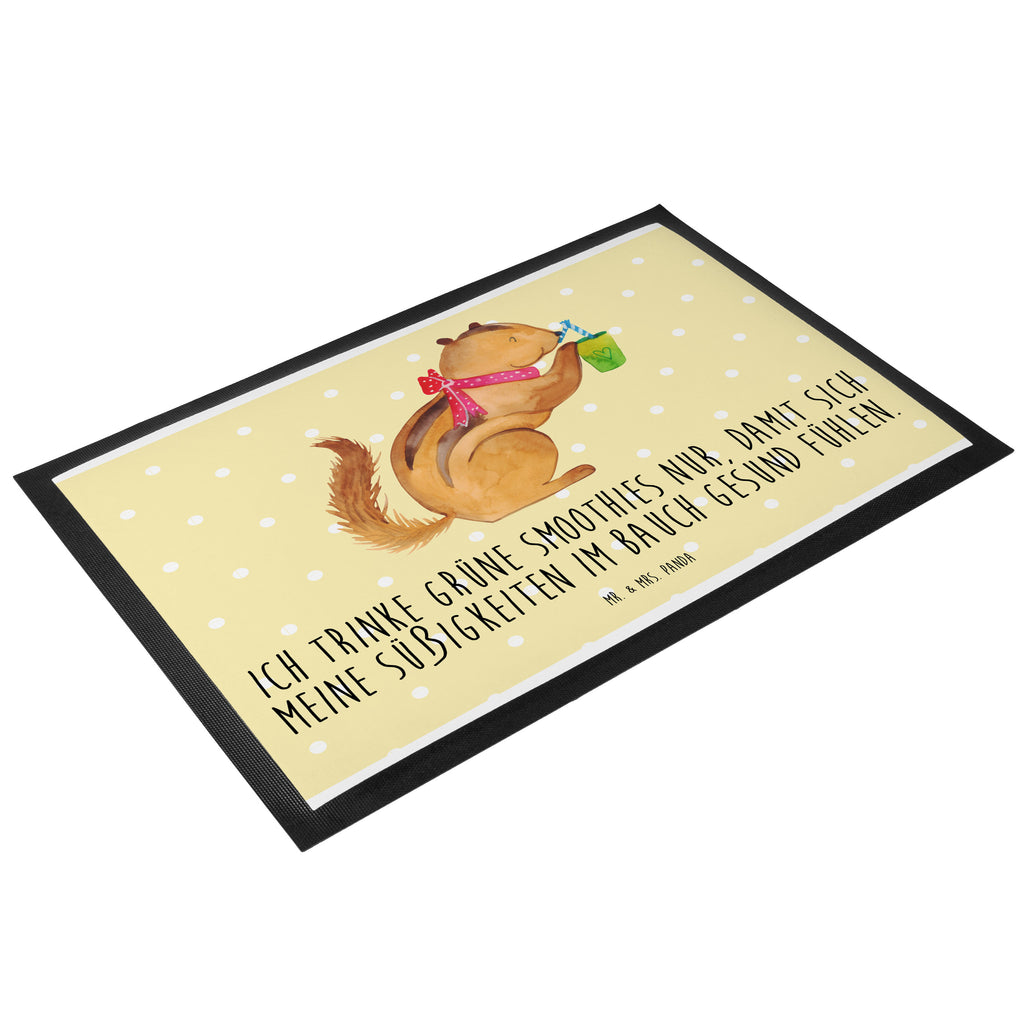 Fußmatte Eichhörnchen Smoothie Türvorleger, Schmutzmatte, Fußabtreter, Matte, Schmutzfänger, Fußabstreifer, Schmutzfangmatte, Türmatte, Motivfußmatte, Haustürmatte, Vorleger, Tiermotive, Gute Laune, lustige Sprüche, Tiere, Green Smoothies, Diät, Abnehmen, Streifenhörnchen, Eichhörnchen