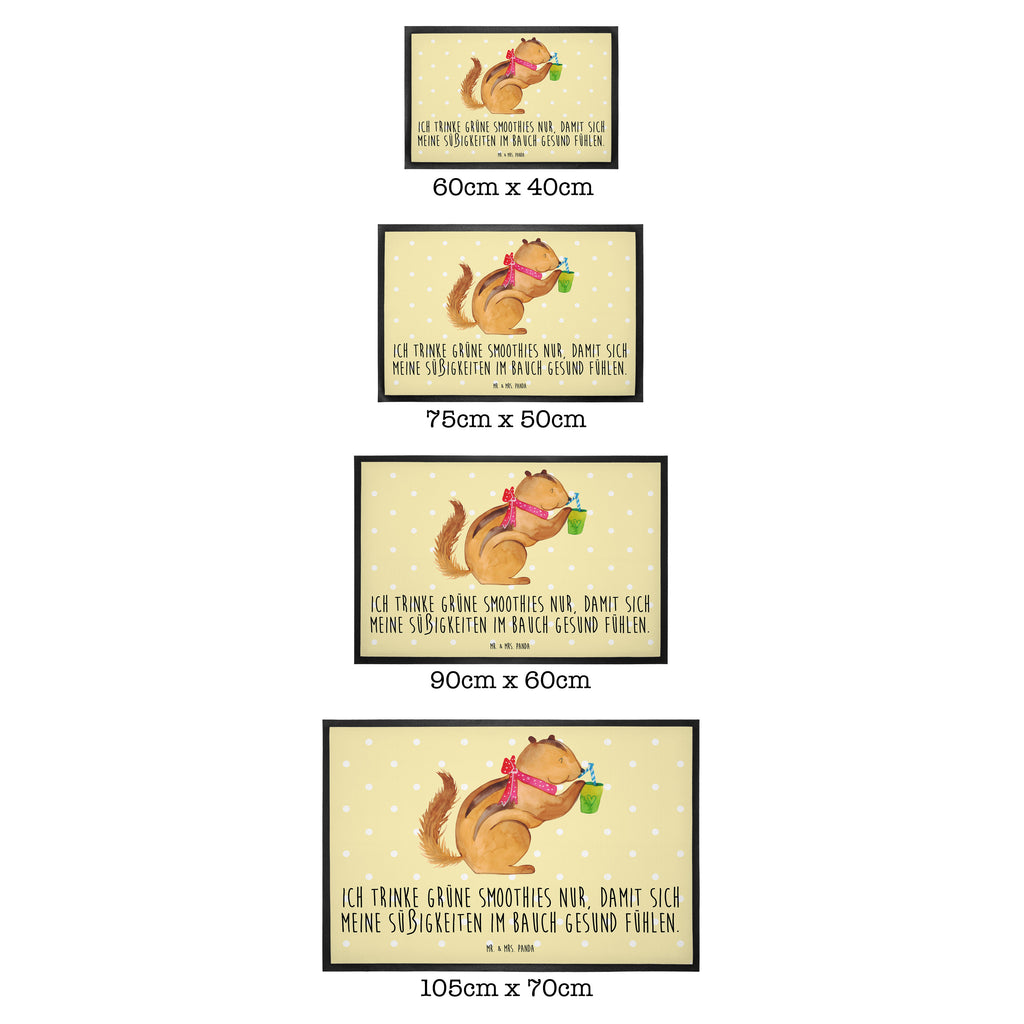 Fußmatte Eichhörnchen Smoothie Türvorleger, Schmutzmatte, Fußabtreter, Matte, Schmutzfänger, Fußabstreifer, Schmutzfangmatte, Türmatte, Motivfußmatte, Haustürmatte, Vorleger, Tiermotive, Gute Laune, lustige Sprüche, Tiere, Green Smoothies, Diät, Abnehmen, Streifenhörnchen, Eichhörnchen