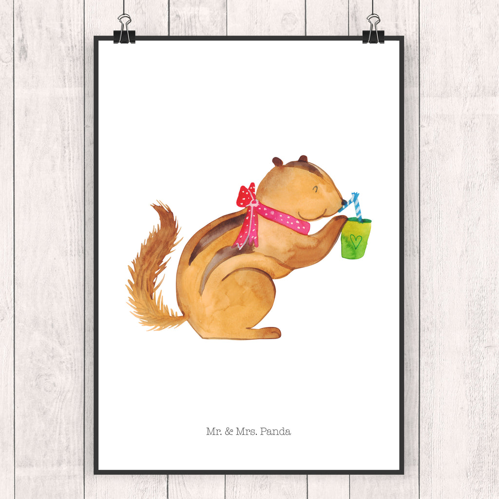 Poster Eichhörnchen Smoothie Poster, Wandposter, Bild, Wanddeko, Küchenposter, Kinderposter, Wanddeko Bild, Raumdekoration, Wanddekoration, Handgemaltes Poster, Mr. & Mrs. Panda Poster, Designposter, Kunstdruck, Posterdruck, Tiermotive, Gute Laune, lustige Sprüche, Tiere, Green Smoothies, Diät, Abnehmen, Streifenhörnchen, Eichhörnchen