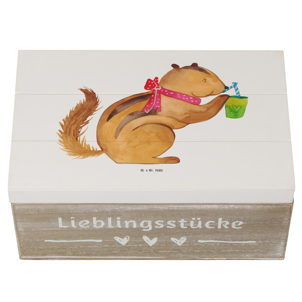 Holzkiste Eichhörnchen Smoothie Holzkiste, Kiste, Schatzkiste, Truhe, Schatulle, XXL, Erinnerungsbox, Erinnerungskiste, Dekokiste, Aufbewahrungsbox, Tiermotive, Gute Laune, lustige Sprüche, Tiere, Green Smoothies, Diät, Abnehmen, Streifenhörnchen, Eichhörnchen