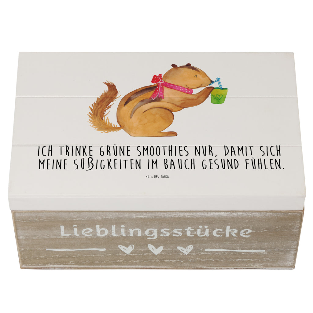 Holzkiste Eichhörnchen Smoothie Holzkiste, Kiste, Schatzkiste, Truhe, Schatulle, XXL, Erinnerungsbox, Erinnerungskiste, Dekokiste, Aufbewahrungsbox, Tiermotive, Gute Laune, lustige Sprüche, Tiere, Green Smoothies, Diät, Abnehmen, Streifenhörnchen, Eichhörnchen