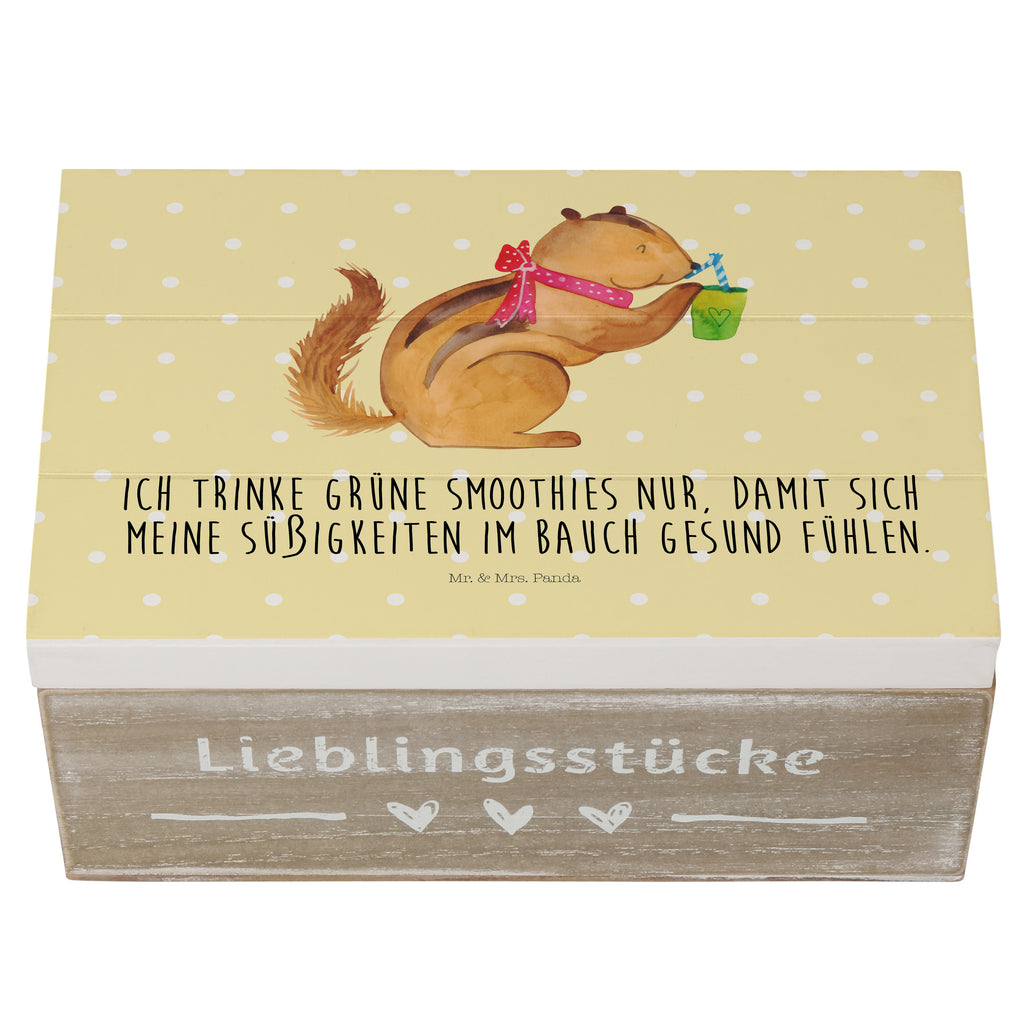 Holzkiste Eichhörnchen Smoothie Holzkiste, Kiste, Schatzkiste, Truhe, Schatulle, XXL, Erinnerungsbox, Erinnerungskiste, Dekokiste, Aufbewahrungsbox, Tiermotive, Gute Laune, lustige Sprüche, Tiere, Green Smoothies, Diät, Abnehmen, Streifenhörnchen, Eichhörnchen