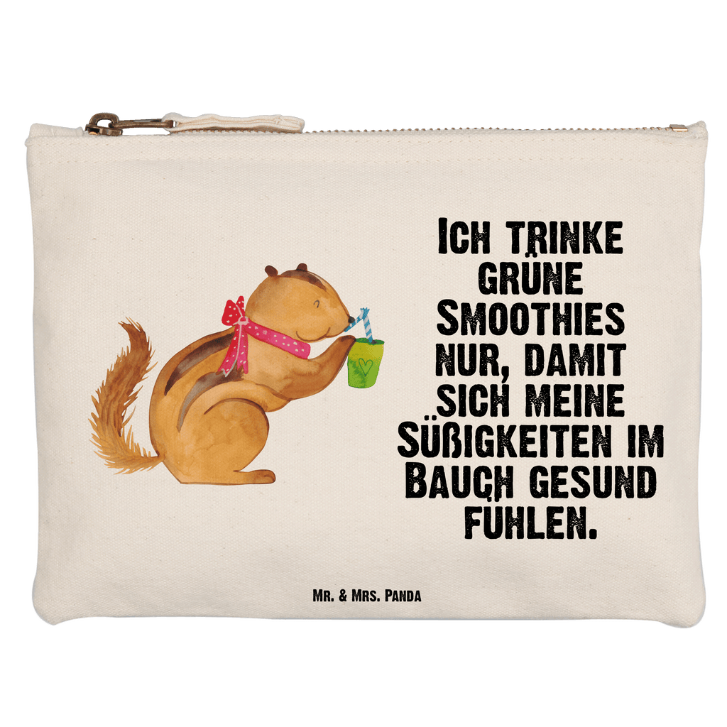 Schminktasche Eichhörnchen Smoothie Schminktasche, Kosmetiktasche, Kosmetikbeutel, Stiftemäppchen, Etui, Federmappe, Makeup, XXL, Schminketui, Kosmetiketui, Schlamperetui, Tiermotive, Gute Laune, lustige Sprüche, Tiere, Green Smoothies, Diät, Abnehmen, Streifenhörnchen, Eichhörnchen