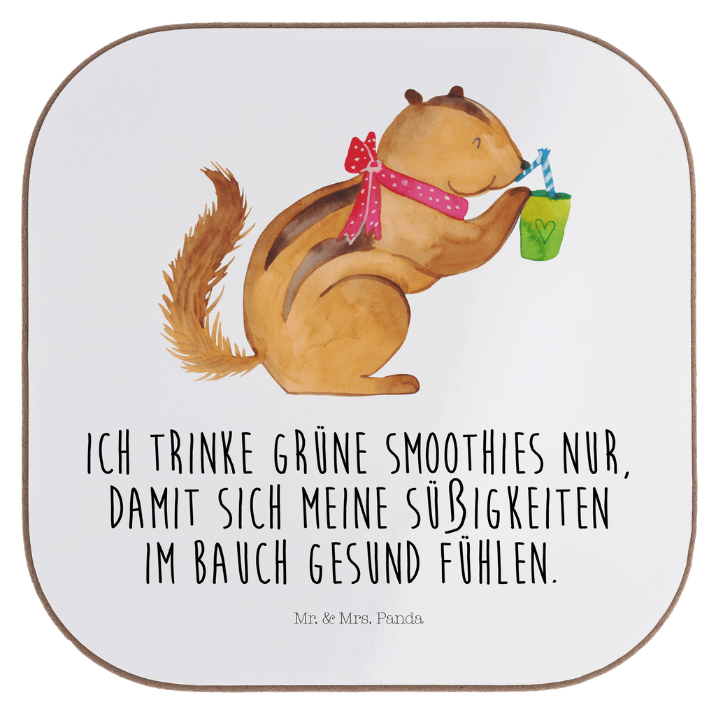 Quadratische Untersetzer Eichhörnchen Smoothie Bierdeckel, Glasuntersetzer, Untersetzer Gläser, Getränkeuntersetzer, Tiermotive, Gute Laune, lustige Sprüche, Tiere, Green Smoothies, Diät, Abnehmen, Streifenhörnchen, Eichhörnchen