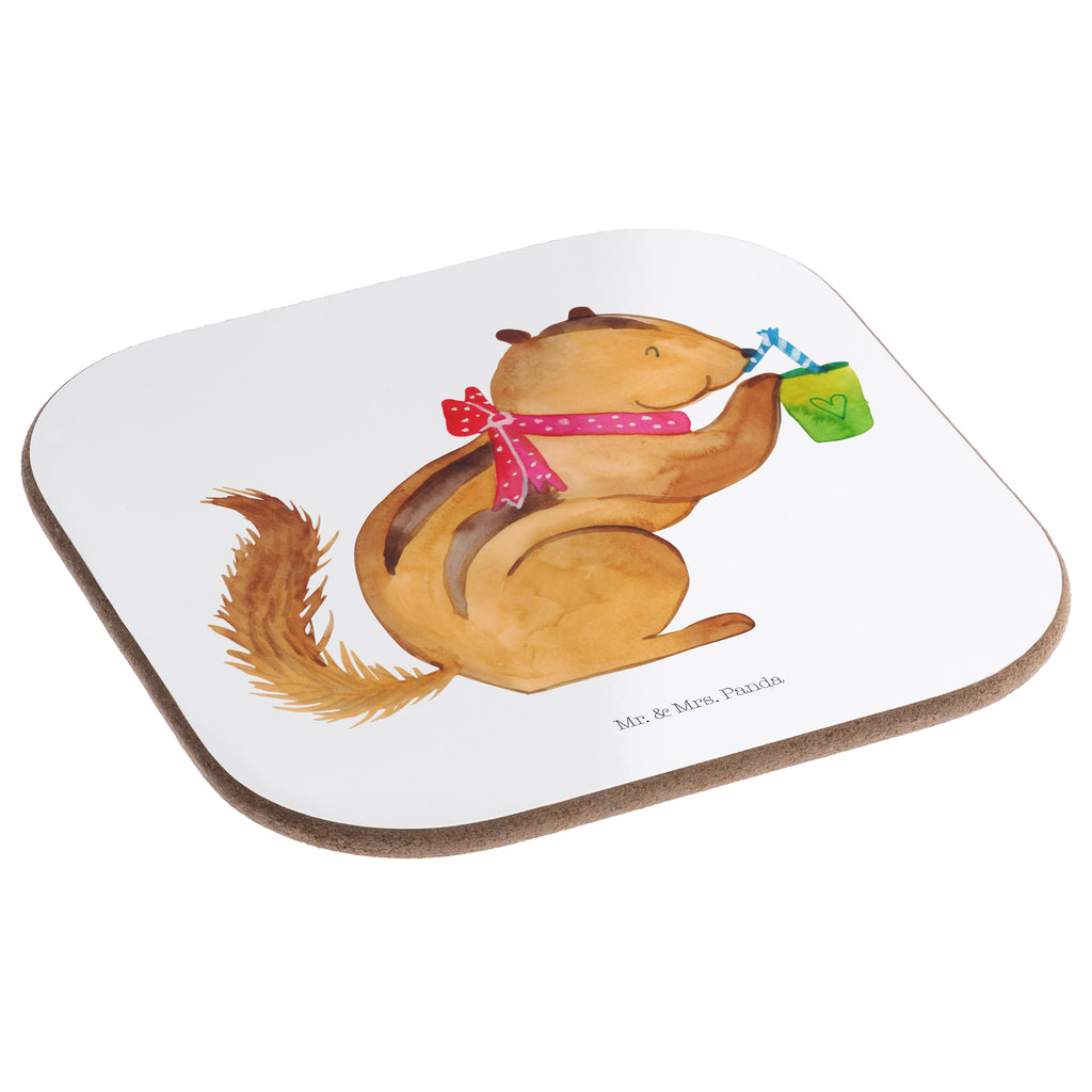 Quadratische Untersetzer Eichhörnchen Smoothie Bierdeckel, Glasuntersetzer, Untersetzer Gläser, Getränkeuntersetzer, Tiermotive, Gute Laune, lustige Sprüche, Tiere, Green Smoothies, Diät, Abnehmen, Streifenhörnchen, Eichhörnchen