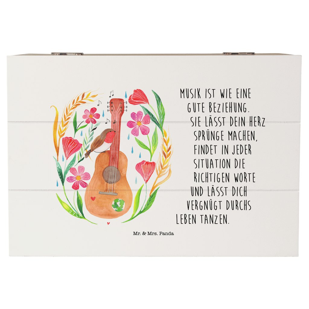 Holzkiste Rotkehlchen Gitarre Gitarre, Musiker, Musik, Sänger, Sängerin, Songs, Lebensgefühl Holzkiste, Kiste, Schatzkiste, Truhe, Schatulle, XXL,  Erinnerungsbox, Erinnerungskiste, Dekokiste, Aufbewahrungsbox  Blumen Deko, Frühlings Deko, Sommer Deko, Dekoration, positive Botschaft, Naturliebhaber, Outdoor, Natur, Abenteuer