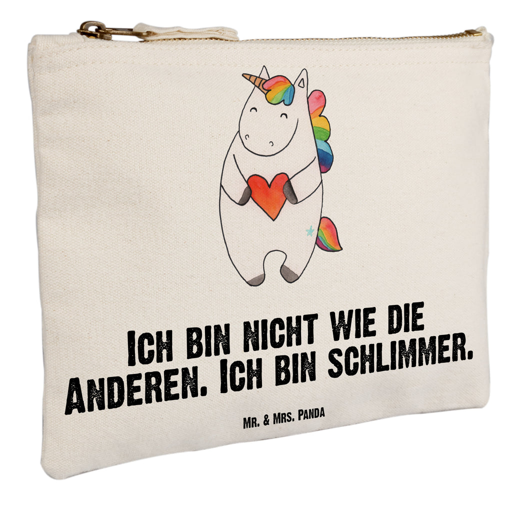 Schminktasche Einhorn Herz Schminktasche, Kosmetiktasche, Kosmetikbeutel, Stiftemäppchen, Etui, Federmappe, Makeup, XXL, Schminketui, Kosmetiketui, Schlamperetui, Einhorn, Einhörner, Einhorn Deko, Pegasus, Unicorn, Herz, schlimm, böse, witzig, lustig, Freundin, anders, bunt