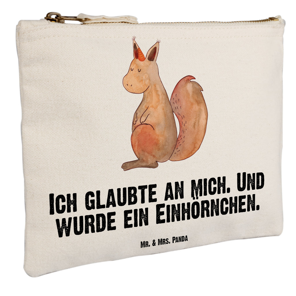 Schminktasche Einhörnchen Glaube Schminktasche, Kosmetiktasche, Kosmetikbeutel, Stiftemäppchen, Etui, Federmappe, Makeup, XXL, Schminketui, Kosmetiketui, Schlamperetui, Einhorn, Einhörner, Einhorn Deko, Pegasus, Unicorn, Einhörnchen, Eichhörnchen, Eichhorn