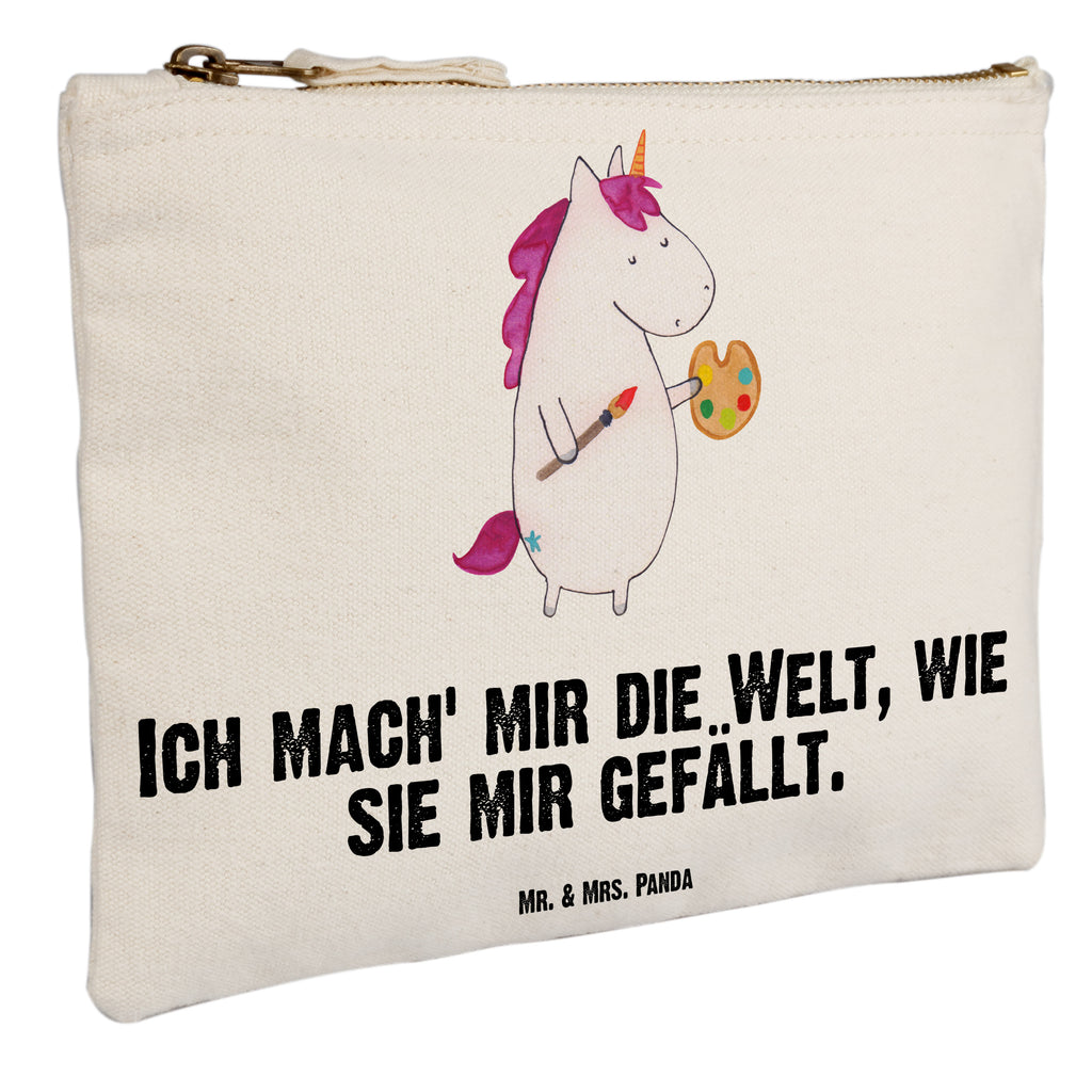 Schminktasche Einhorn Künstler Schminktasche, Kosmetiktasche, Kosmetikbeutel, Stiftemäppchen, Etui, Federmappe, Makeup, XXL, Schminketui, Kosmetiketui, Schlamperetui, Einhorn, Einhörner, Einhorn Deko, Pegasus, Unicorn, Englisch, Künstler, Artist, Malen, Zeichnen, Welt, Farbe, Stift, Pinsel, Geschenk, Maler