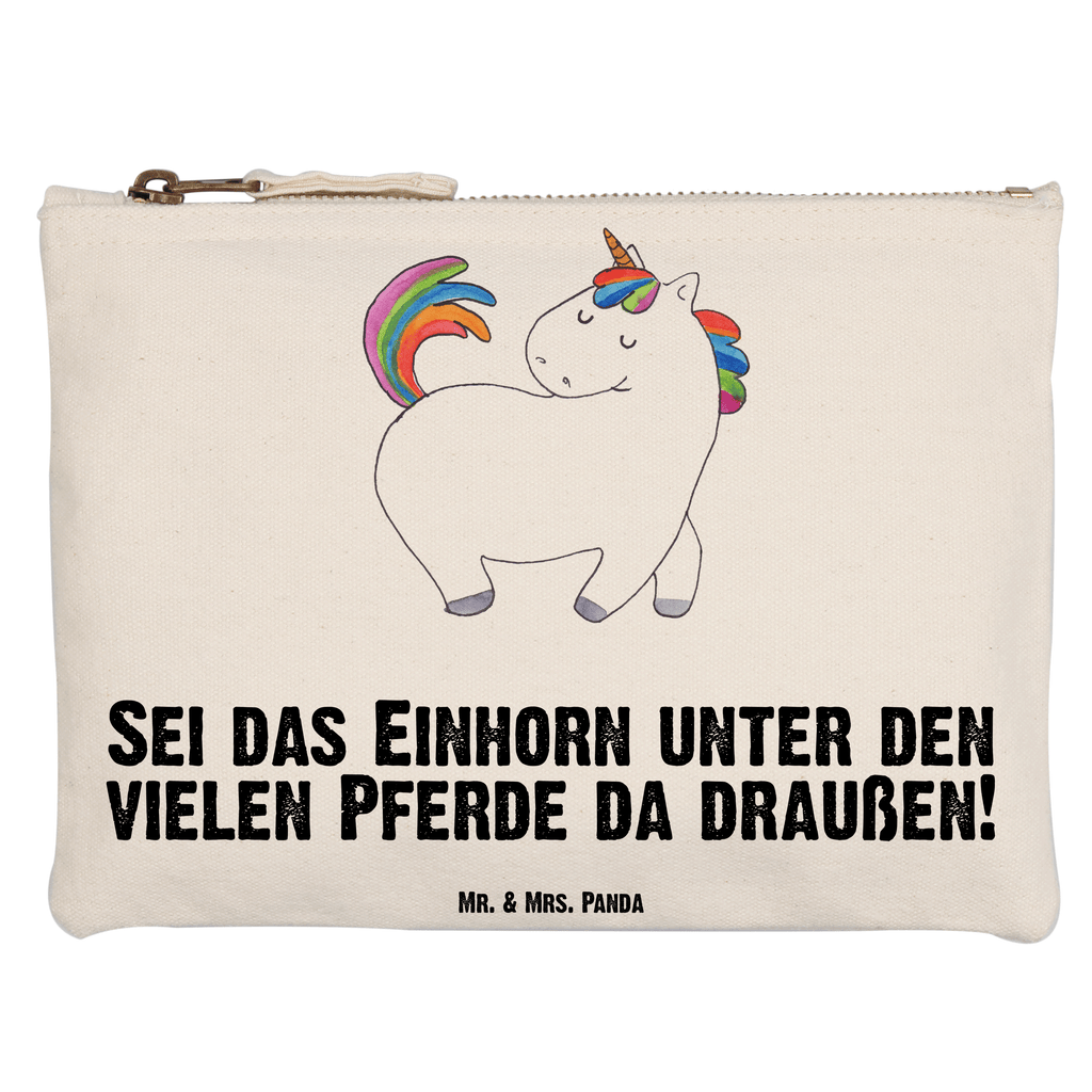 Schminktasche Einhorn stolzierend Schminktasche, Kosmetiktasche, Kosmetikbeutel, Stiftemäppchen, Etui, Federmappe, Makeup, XXL, Schminketui, Kosmetiketui, Schlamperetui, Einhorn, Einhörner, Einhorn Deko, Pegasus, Unicorn, stolz, anders, bunt, Pferd, Reiter, Reiten, Freundin, Geschenk