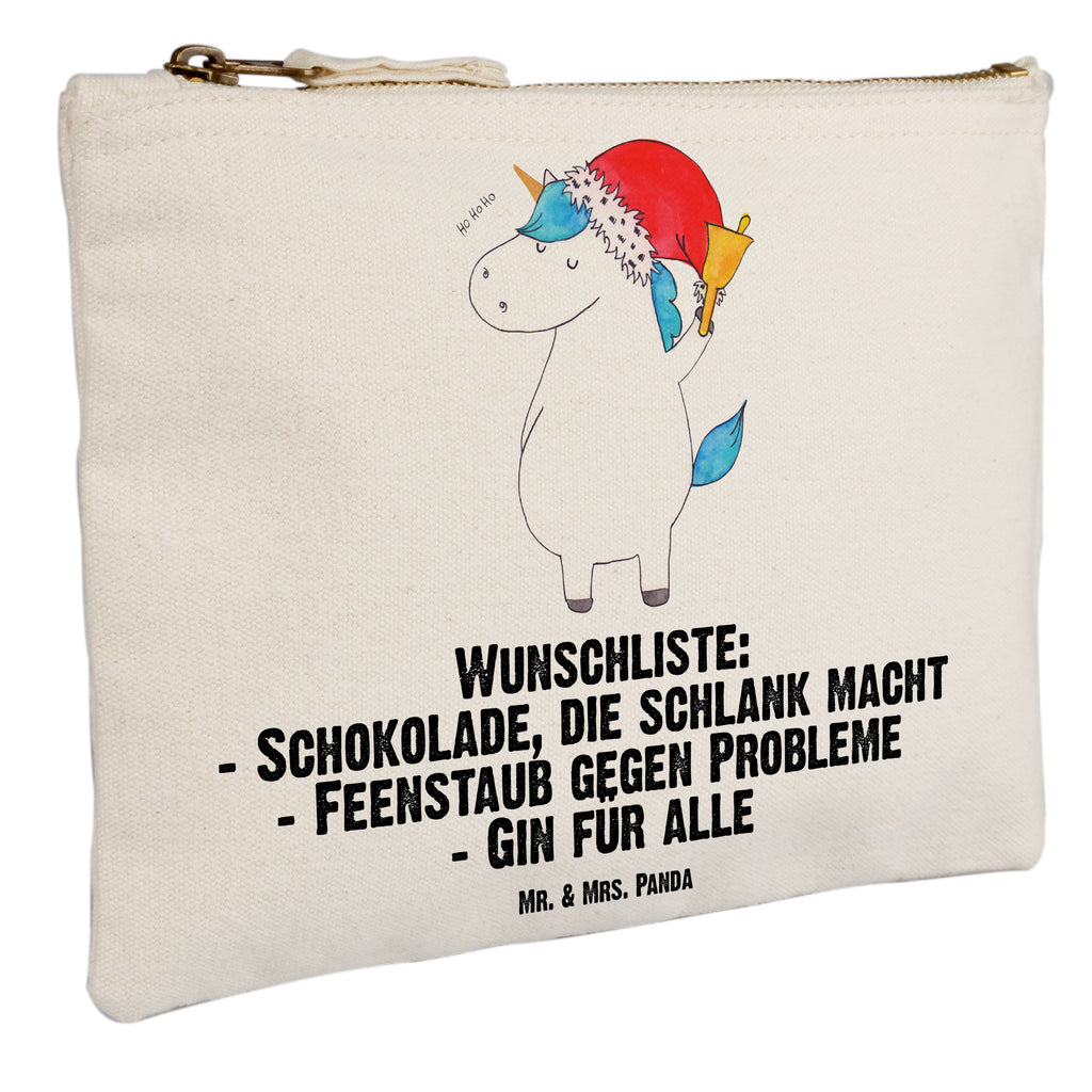 Schminktasche Einhorn Weihnachtsmann Schminktasche, Kosmetiktasche, Kosmetikbeutel, Stiftemäppchen, Etui, Federmappe, Makeup, XXL, Schminketui, Kosmetiketui, Schlamperetui, Einhorn, Einhörner, Einhorn Deko, Pegasus, Unicorn, Gin, Schokolade, Schoki, Weihnachten, Weihnachtsmann, Nikolaus, Wunschzettel, Wunschliste, Feenstaub