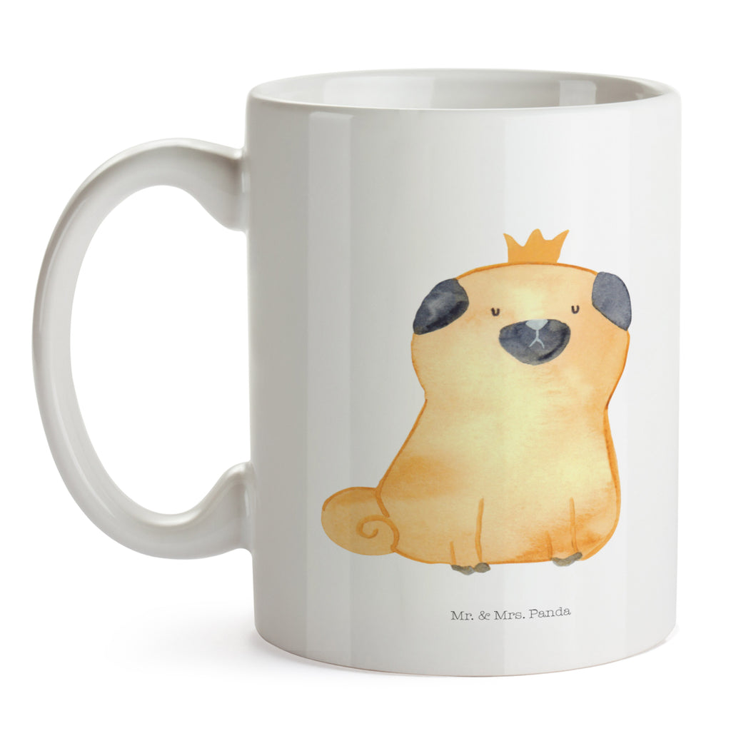 Tasse Mops Krone Mops, Hund, allergisch, kinderlos, Hausregel, Hundebesitzer. Spruch, lustig Becher, Kaffeetasse, Kaffeebecher, Tee, Frühstück, Büro  Hund, Hundemotiv, Haustier, Hunderasse, Tierliebhaber, Hundebesitzer, Sprüche