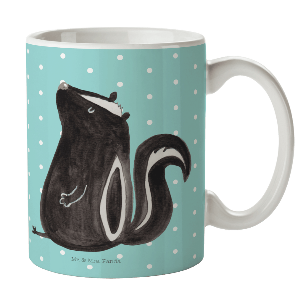Tasse Stinktier sitzend Stinktier, Skunk, Wildtier, Raubtier, Stinker, Stinki, Spruch, Büro, Recht, Besserwisser, Becher, Kaffeetasse, Kaffeebecher, Tee, Frühstück, Büro  Stinktier, Skunk