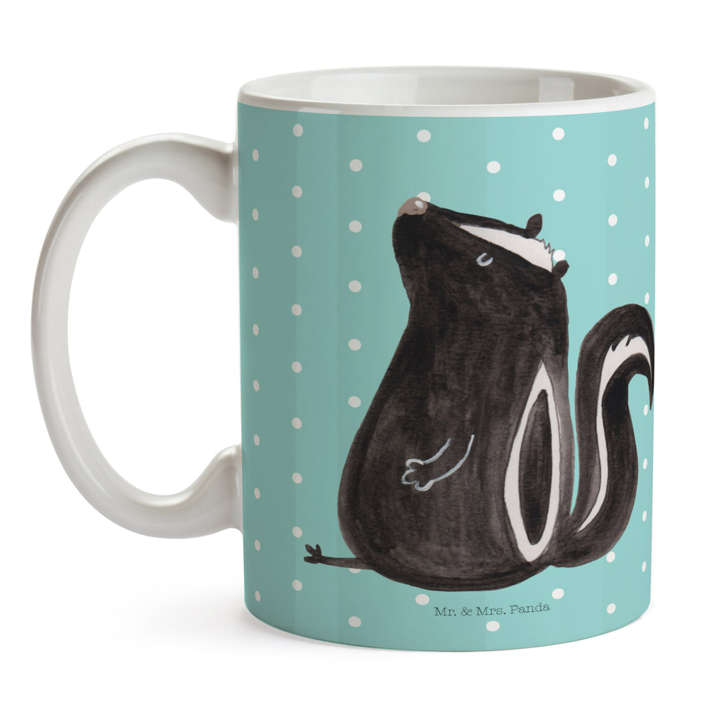 Tasse Stinktier sitzend Stinktier, Skunk, Wildtier, Raubtier, Stinker, Stinki, Spruch, Büro, Recht, Besserwisser, Becher, Kaffeetasse, Kaffeebecher, Tee, Frühstück, Büro  Stinktier, Skunk