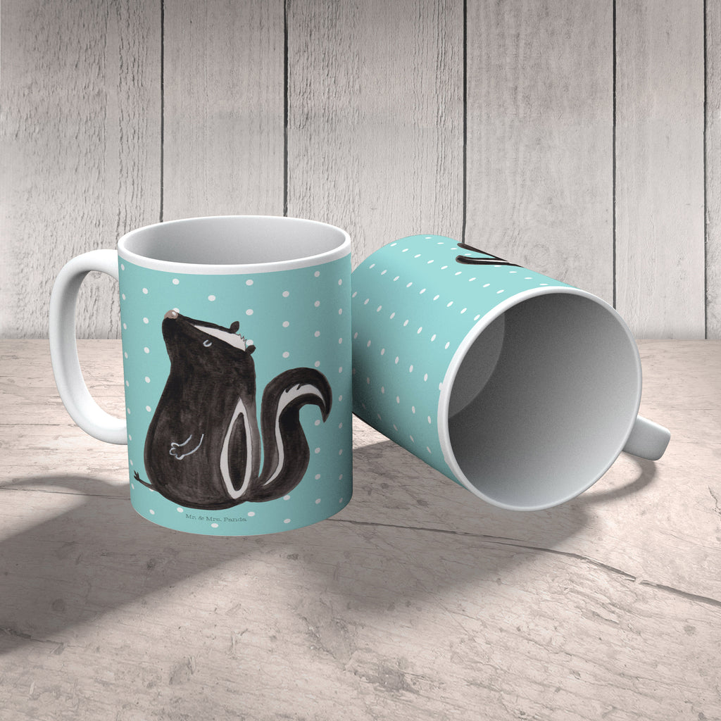 Tasse Stinktier sitzend Stinktier, Skunk, Wildtier, Raubtier, Stinker, Stinki, Spruch, Büro, Recht, Besserwisser, Becher, Kaffeetasse, Kaffeebecher, Tee, Frühstück, Büro  Stinktier, Skunk