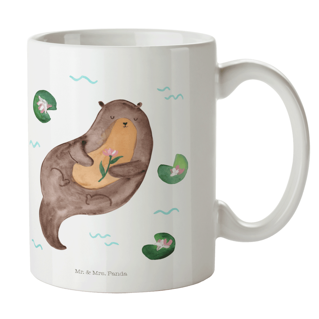 Tasse Otter mit Seerose Otter Seeotter See Otter Becher, Kaffeetasse, Kaffeebecher, Tee, Frühstück, Büro  Otter,  Fischotter,  Seeotter