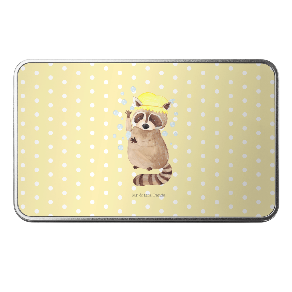 Metalldose rechteckig Waschbär Blechdose, Metalldose, Blechbox, Container, Keksdose, Vorratsdose, Vorratsbox, Döschen, Versperbox, Vesperdose, Aufbewahrungsdose, Aufbewahrungsbox, Aluminiumdose, Dose, Tiermotive, Gute Laune, lustige Sprüche, Tiere, Waschbär, Tagträumen, Plan, Fröhlich, waschen, Seifenblasen