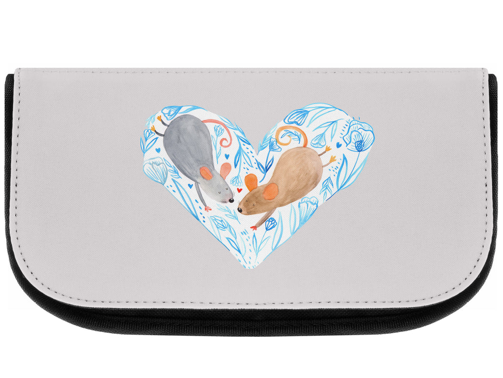 Kosmetiktasche Mäuse Herz Kosmetikbeutel, Kulturtasche, Kulturbeutel, Schminktasche, Make-Up Tasche, Liebe, Partner, Freund, Freundin, Ehemann, Ehefrau, Heiraten, Verlobung, Heiratsantrag, Liebesgeschenk, Jahrestag, Hocheitstag, Maus, Mäuse, Liebesbotschaft, Liebesbeweis, Hochzeit, Lieblingsmensch, Gemeinsamkeit, Love, Geschenk für zwei
