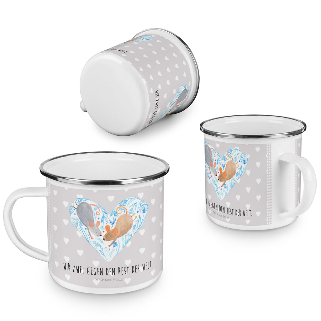 Camping Emaille Tasse Mäuse Herz Campingtasse, Trinkbecher, Metalltasse, Outdoor Tasse, Emaille Trinkbecher, Blechtasse Outdoor, Emaille Campingbecher, Edelstahl Trinkbecher, Metalltasse für Camping, Kaffee Blechtasse, Camping Tasse Metall, Liebe, Partner, Freund, Freundin, Ehemann, Ehefrau, Heiraten, Verlobung, Heiratsantrag, Liebesgeschenk, Jahrestag, Hocheitstag, Maus, Mäuse, Liebesbotschaft, Liebesbeweis, Hochzeit, Lieblingsmensch, Gemeinsamkeit, Love, Geschenk für zwei