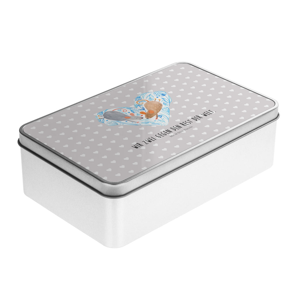 Metalldose rechteckig Mäuse Herz Blechdose, Metalldose, Blechbox, Container, Keksdose, Vorratsdose, Vorratsbox, Döschen, Versperbox, Vesperdose, Aufbewahrungsdose, Aufbewahrungsbox, Aluminiumdose, Dose, Liebe, Partner, Freund, Freundin, Ehemann, Ehefrau, Heiraten, Verlobung, Heiratsantrag, Liebesgeschenk, Jahrestag, Hocheitstag, Maus, Mäuse, Liebesbotschaft, Liebesbeweis, Hochzeit, Lieblingsmensch, Gemeinsamkeit, Love, Geschenk für zwei