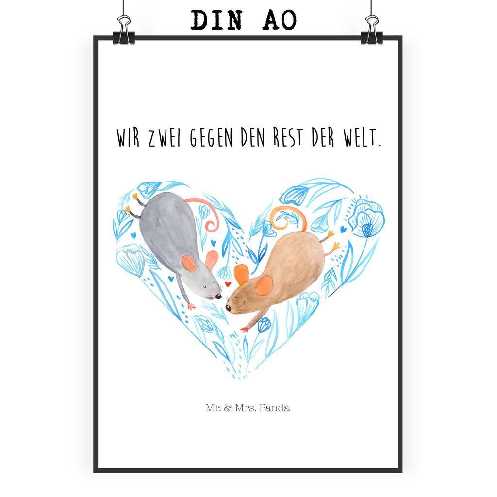 Poster Mäuse Herz Poster, Wandposter, Bild, Wanddeko, Küchenposter, Kinderposter, Wanddeko Bild, Raumdekoration, Wanddekoration, Handgemaltes Poster, Mr. & Mrs. Panda Poster, Designposter, Kunstdruck, Posterdruck, Liebe, Partner, Freund, Freundin, Ehemann, Ehefrau, Heiraten, Verlobung, Heiratsantrag, Liebesgeschenk, Jahrestag, Hocheitstag, Maus, Mäuse, Liebesbotschaft, Liebesbeweis, Hochzeit, Lieblingsmensch, Gemeinsamkeit, Love, Geschenk für zwei