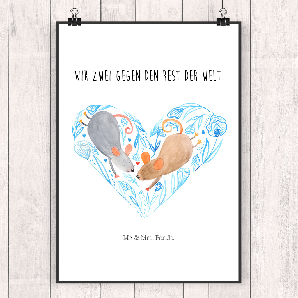 Poster Mäuse Herz Poster, Wandposter, Bild, Wanddeko, Küchenposter, Kinderposter, Wanddeko Bild, Raumdekoration, Wanddekoration, Handgemaltes Poster, Mr. & Mrs. Panda Poster, Designposter, Kunstdruck, Posterdruck, Liebe, Partner, Freund, Freundin, Ehemann, Ehefrau, Heiraten, Verlobung, Heiratsantrag, Liebesgeschenk, Jahrestag, Hocheitstag, Maus, Mäuse, Liebesbotschaft, Liebesbeweis, Hochzeit, Lieblingsmensch, Gemeinsamkeit, Love, Geschenk für zwei
