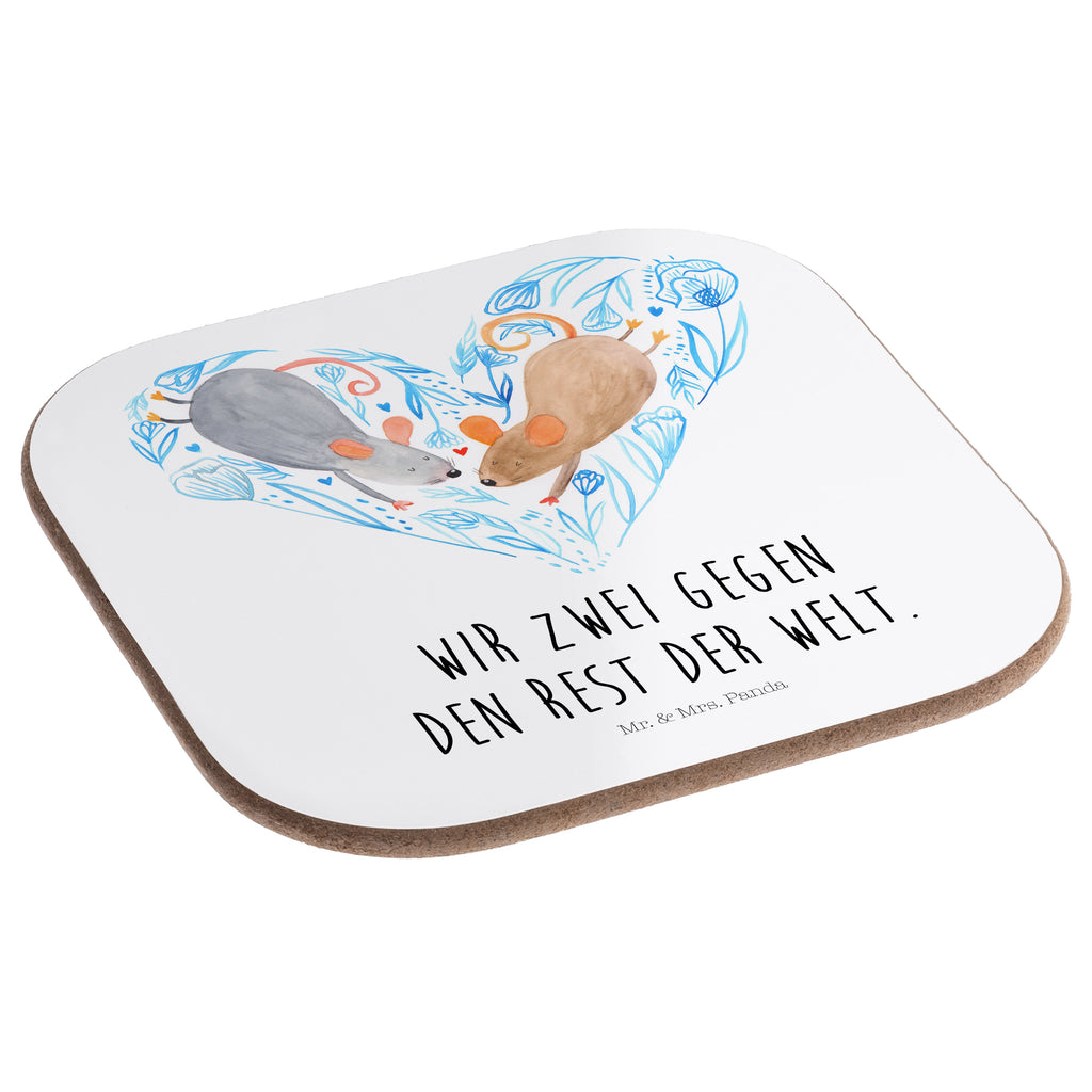 Quadratische Untersetzer Mäuse Herz Bierdeckel, Glasuntersetzer, Untersetzer Gläser, Getränkeuntersetzer, Liebe, Partner, Freund, Freundin, Ehemann, Ehefrau, Heiraten, Verlobung, Heiratsantrag, Liebesgeschenk, Jahrestag, Hocheitstag, Maus, Mäuse, Liebesbotschaft, Liebesbeweis, Hochzeit, Lieblingsmensch, Gemeinsamkeit, Love, Geschenk für zwei