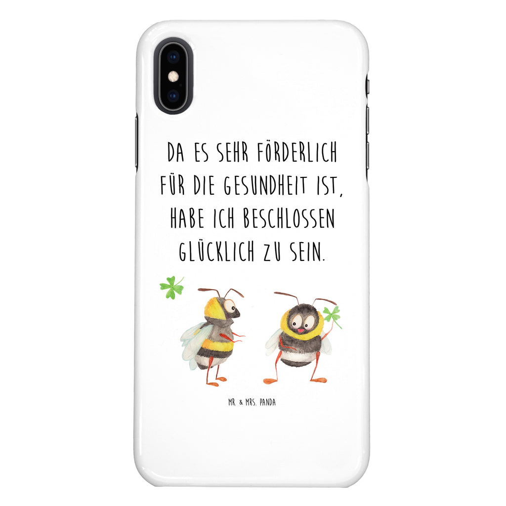 Iphone XS Handyhülle Hummeln mit Kleeblatt Iphone XS Handyhülle, Handyhülle, Iphone XS, Smartphone, Hülle, süße Tiermotive, gute Laune, lustige Sprüche, Tiere, Hummel, Biene, Spruch positiv, Biene Deko, Spruch schön, glücklich sein, glücklich werden, Spruch fröhlich