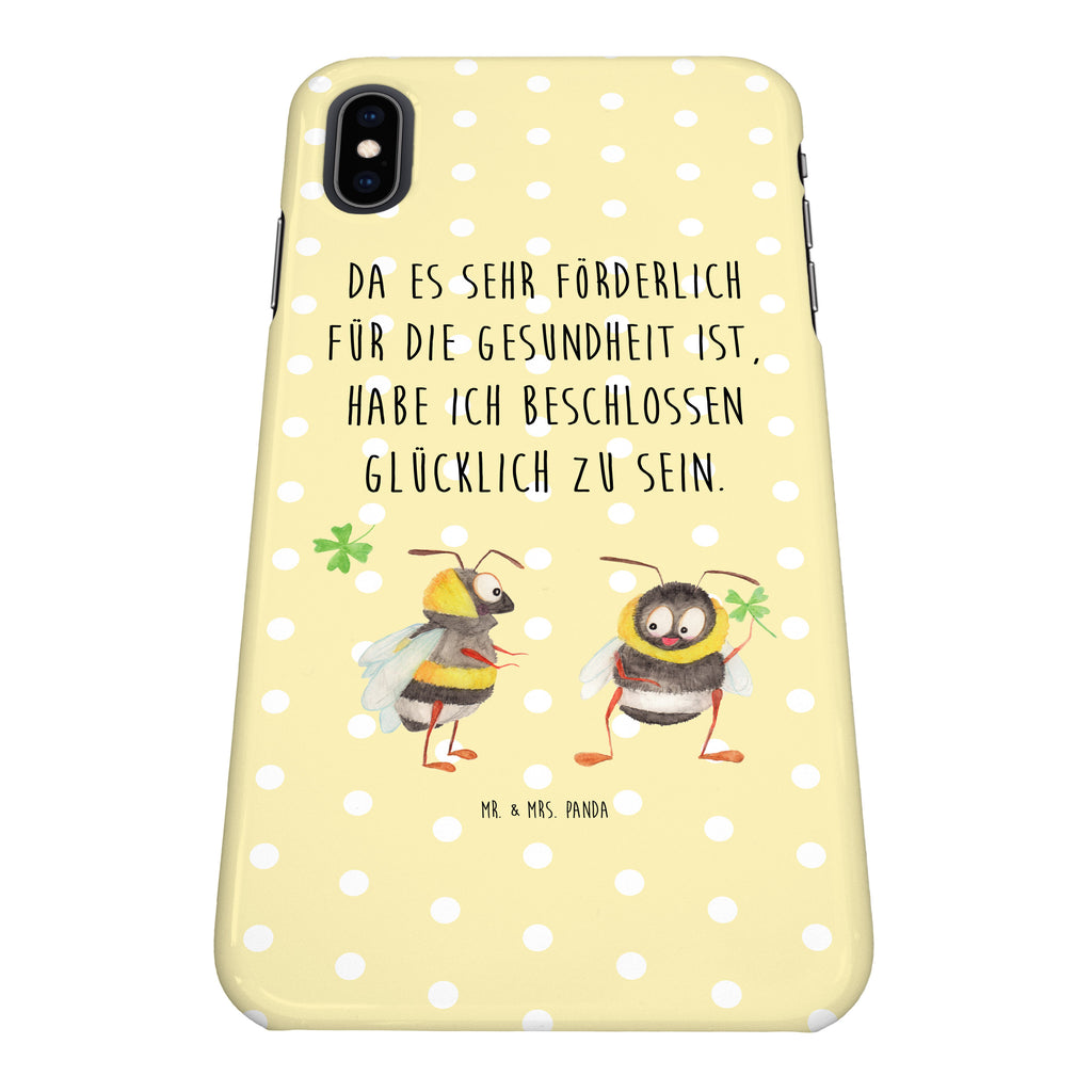 Iphone XS Handyhülle Hummeln mit Kleeblatt Iphone XS Handyhülle, Handyhülle, Iphone XS, Smartphone, Hülle, süße Tiermotive, gute Laune, lustige Sprüche, Tiere, Hummel, Biene, Spruch positiv, Biene Deko, Spruch schön, glücklich sein, glücklich werden, Spruch fröhlich