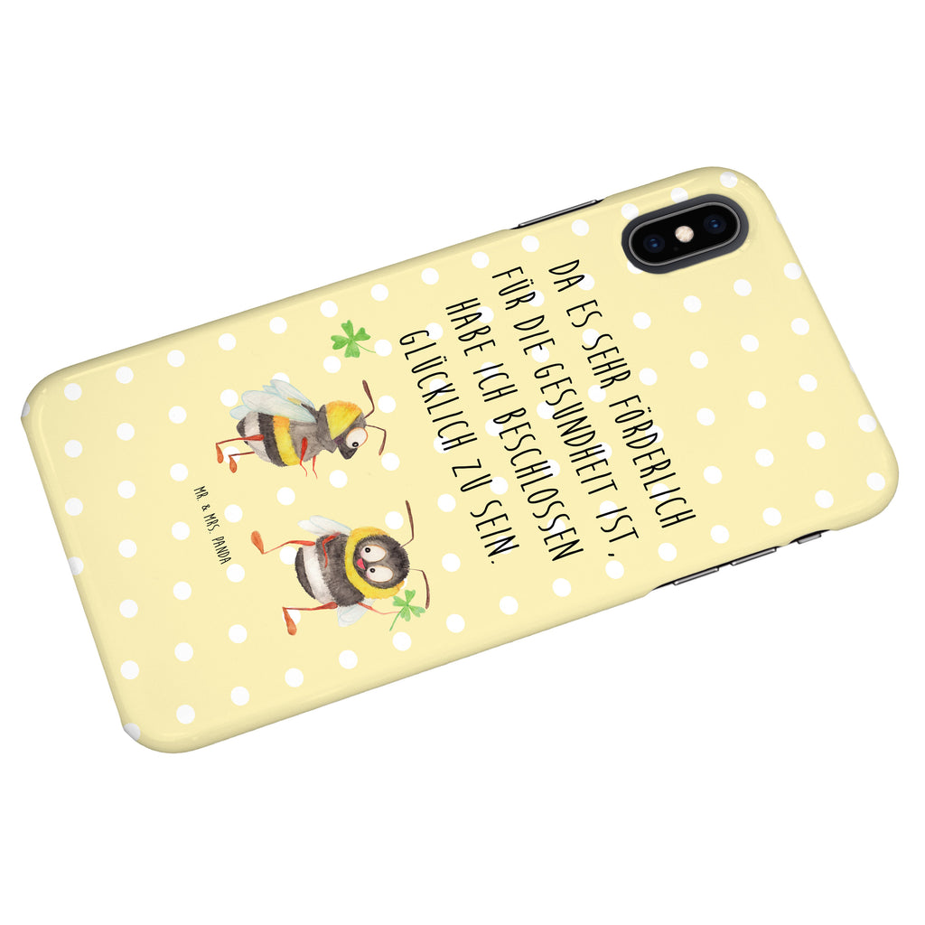 Iphone XS Handyhülle Hummeln mit Kleeblatt Iphone XS Handyhülle, Handyhülle, Iphone XS, Smartphone, Hülle, süße Tiermotive, gute Laune, lustige Sprüche, Tiere, Hummel, Biene, Spruch positiv, Biene Deko, Spruch schön, glücklich sein, glücklich werden, Spruch fröhlich