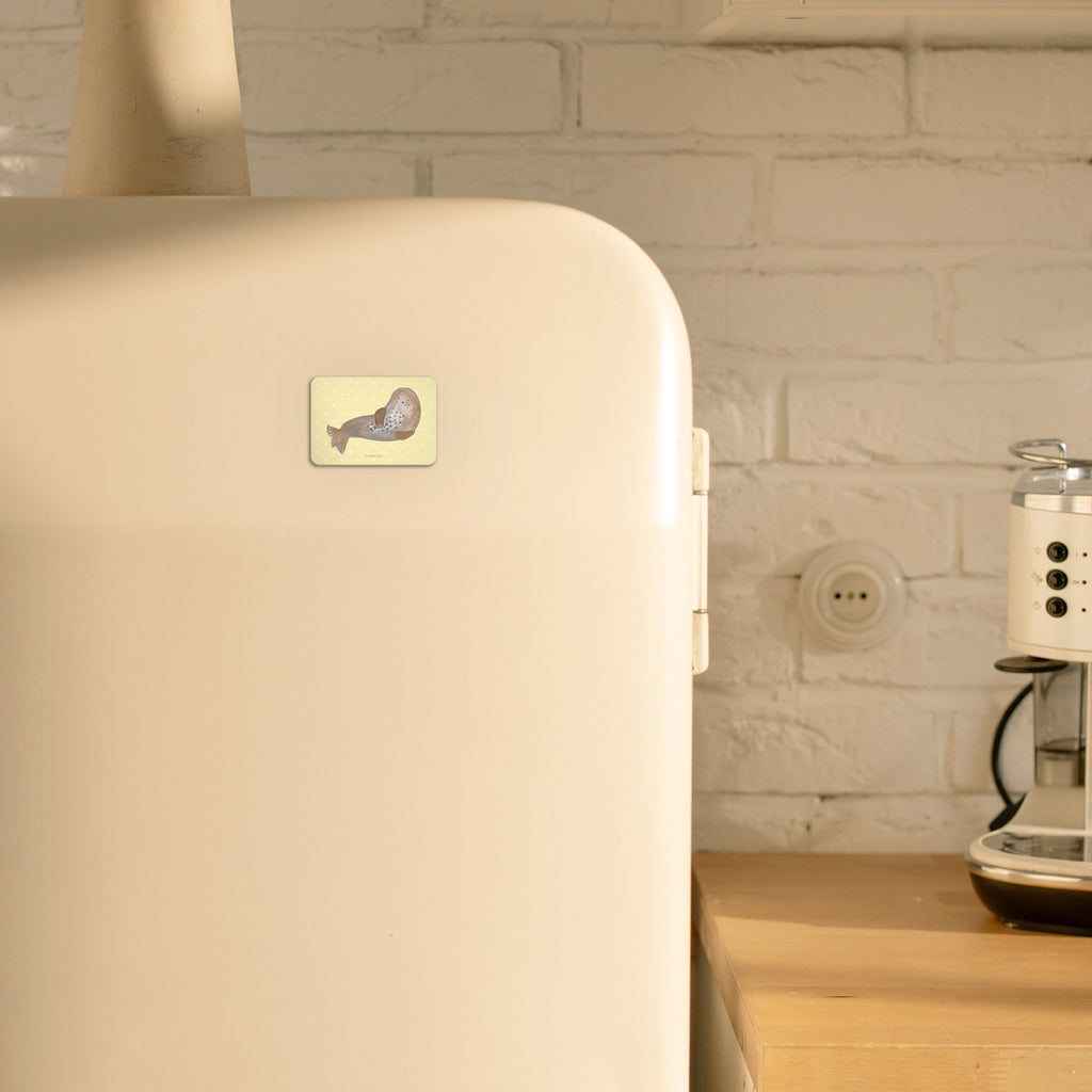 Magnet Robbe lachend Kühlschrankmagnet, Pinnwandmagnet, Souvenir Magnet, Motivmagnete, Dekomagnet, Whiteboard Magnet, Notiz Magnet, Kühlschrank Dekoration, Tiermotive, Gute Laune, lustige Sprüche, Tiere, Robbe, Robben, Seehund, Strand, Meerestier, Ostsee, Nordsee