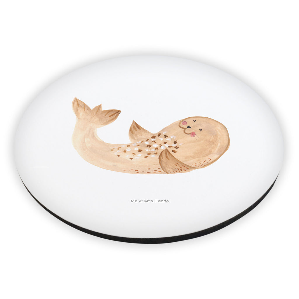 Rund Magnet Robbe liegend Kühlschrankmagnet, Pinnwandmagnet, Souvenir Magnet, Motivmagnete, Dekomagnet, Whiteboard Magnet, Notiz Magnet, Kühlschrank Dekoration, Tiermotive, Gute Laune, lustige Sprüche, Tiere, Robbe, Robben, Seehund, Strand, Meerestier, Ostsee, Nordsee, Lachen, Freude