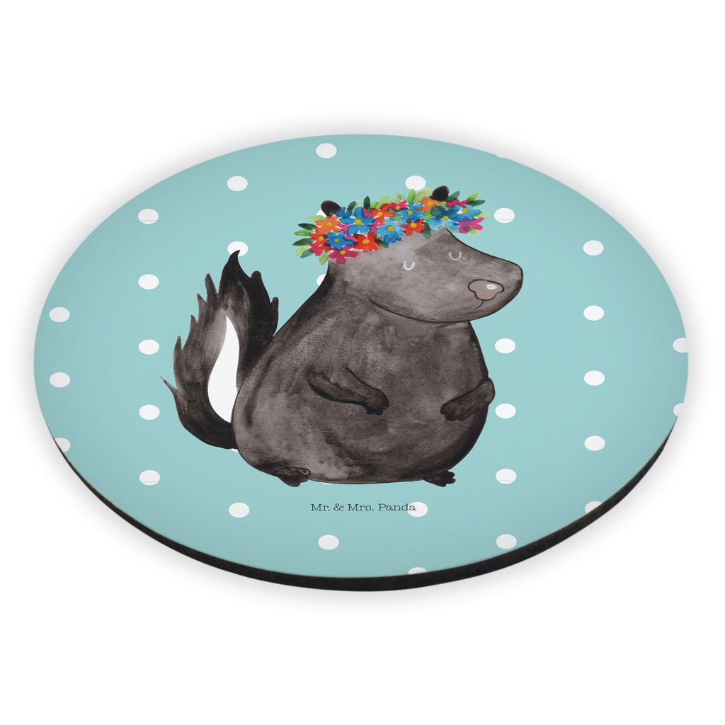 Rund Magnet Stinktier Blumenmaedchen Kühlschrankmagnet, Pinnwandmagnet, Souvenir Magnet, Motivmagnete, Dekomagnet, Whiteboard Magnet, Notiz Magnet, Kühlschrank Dekoration, Stinktier, Skunk, Wildtier, Raubtier, Stinker, Stinki, Yoga, Namaste, Lebe, Liebe, Lache